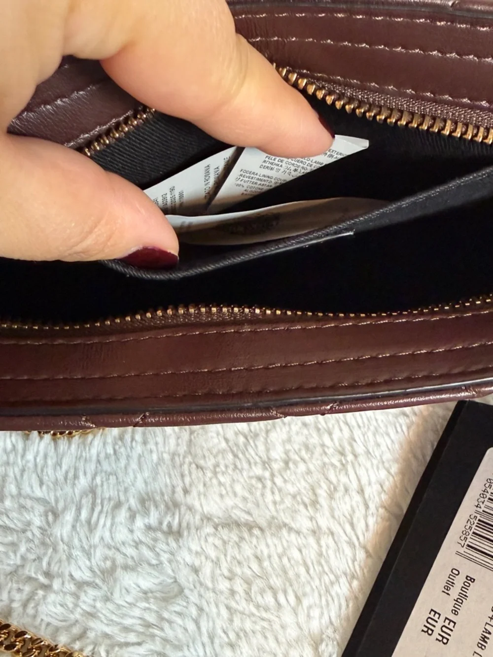 Versace Quilted Brown Leather Shoulder Bag with Gold Chain